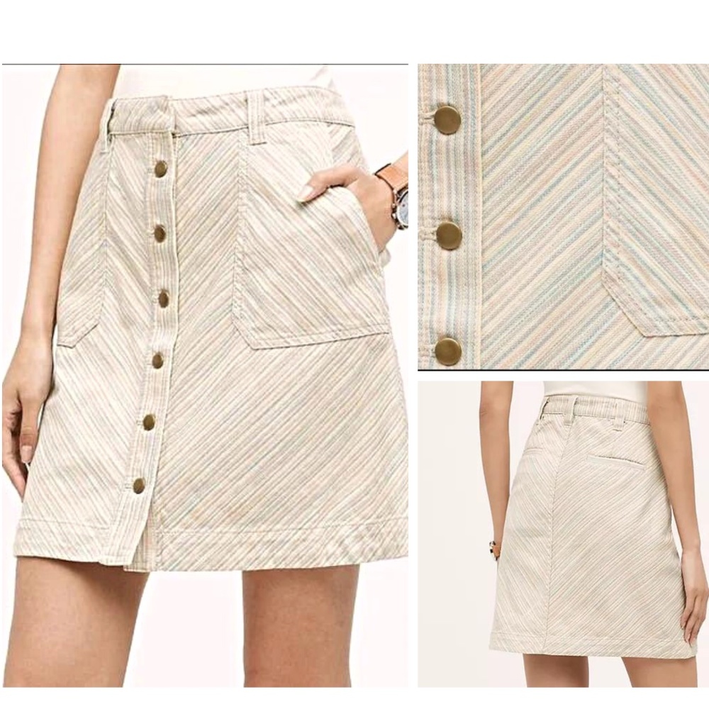 NWT: Anthropologie Pilcro Chino Stripe A-line miniskirt